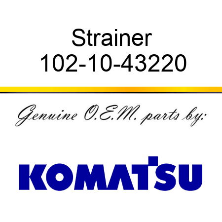 Strainer 102-10-43220