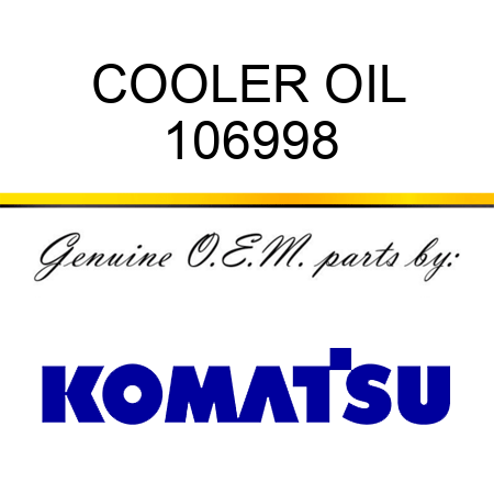 COOLER, OIL 106998