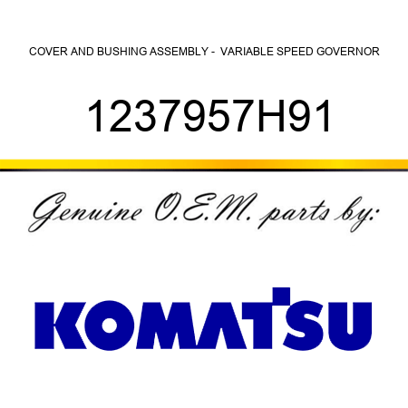 COVER AND BUSHING ASSEMBLY -  VARIABLE SPEED GOVERNOR 1237957H91