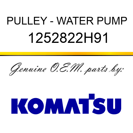 PULLEY - WATER PUMP 1252822H91
