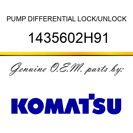 PUMP, DIFFERENTIAL LOCK/UNLOCK 1435602H91