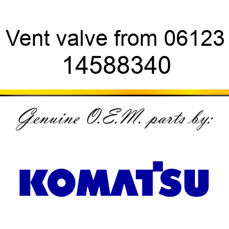 Vent valve from 06123 14588340