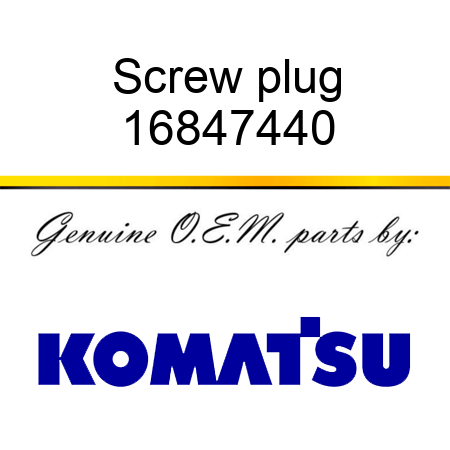 Screw plug 16847440