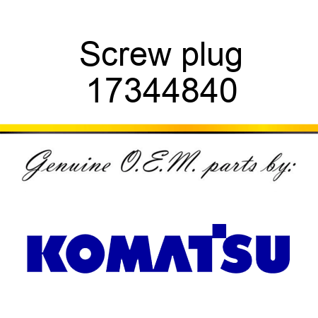 Screw plug 17344840