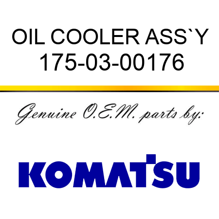 OIL COOLER ASS`Y 175-03-00176