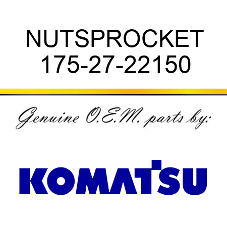 NUT,SPROCKET 175-27-22150