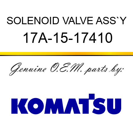 SOLENOID VALVE ASS`Y 17A-15-17410