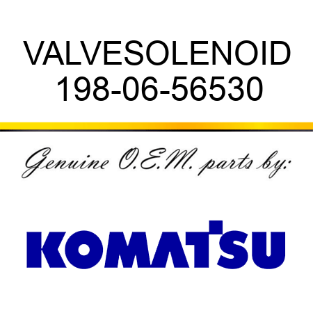 VALVE,SOLENOID 198-06-56530