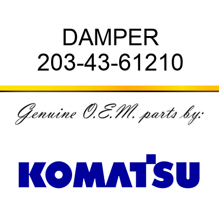 DAMPER 203-43-61210