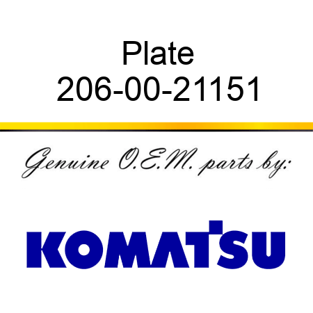 Plate 206-00-21151