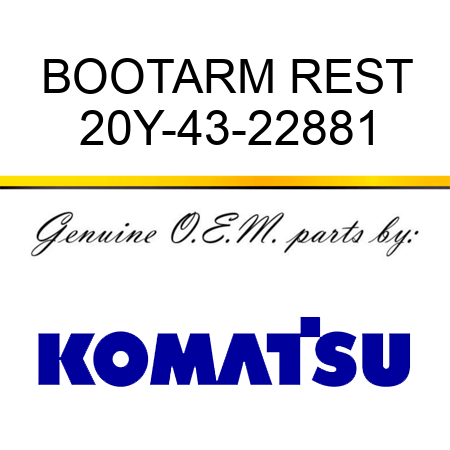 BOOT,ARM REST 20Y-43-22881
