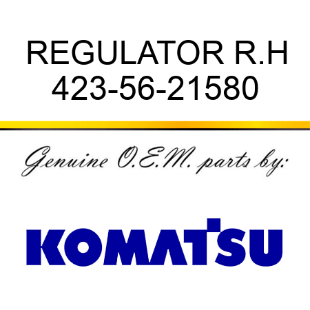 REGULATOR, R.H 423-56-21580