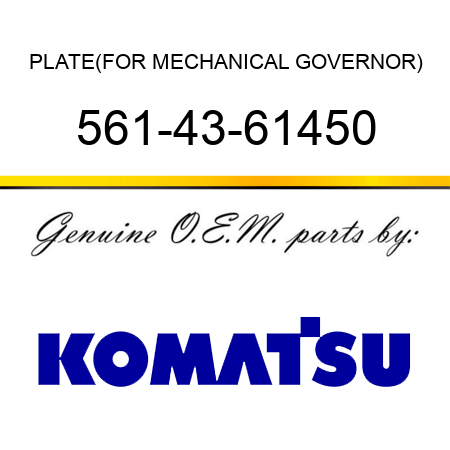 PLATE,(FOR MECHANICAL GOVERNOR) 561-43-61450