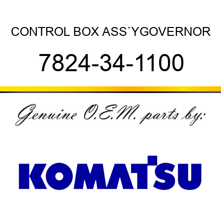 CONTROL BOX ASS`Y,GOVERNOR 7824-34-1100