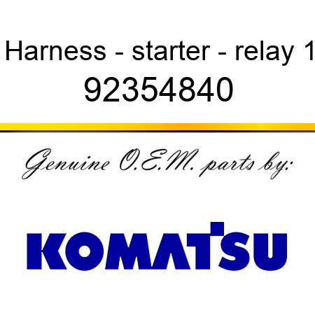 Harness - starter - relay 1 92354840