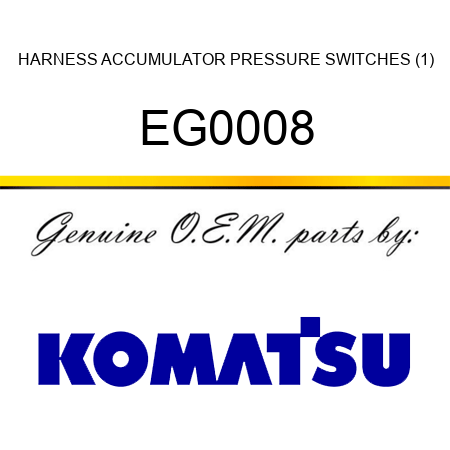 HARNESS, ACCUMULATOR PRESSURE SWITCHES (1) EG0008