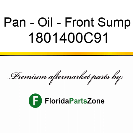 Pan - Oil - Front Sump 1801400C91